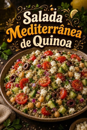 Salada Mediterrânea de Quinoa com Grão-de-Bico e Feta