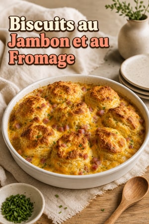 Biscuits Moelleux au Jambon et Fromage Nappés de Beurre