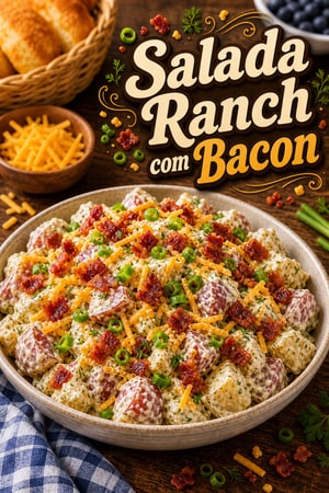 Salada de Batata com Bacon e Molho Ranch para Grupos