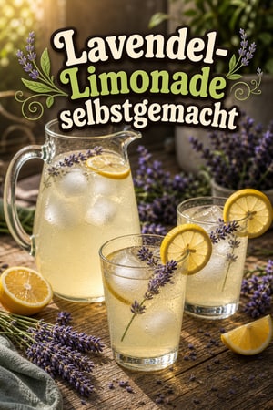 Selbstgemachte Lavendel-Limonade mit frischen Zitronen