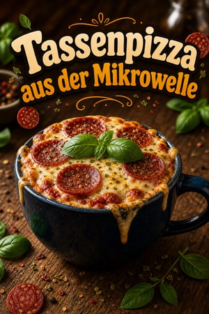 Tassenpizza aus der Mikrowelle - schnelle Einzelportion