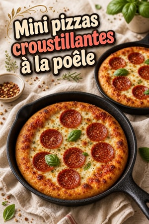 Mini pizzas croustillantes à la poêle au pepperoni