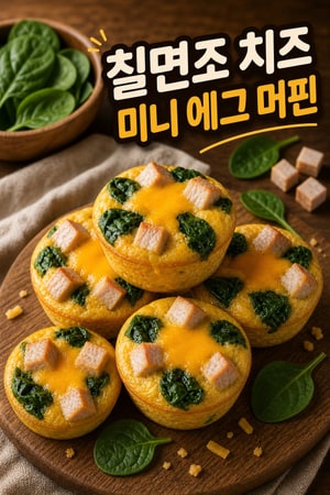 데이케어용 단백질 가득 칠면조·체다 치즈 미니 에그 머핀 만들기