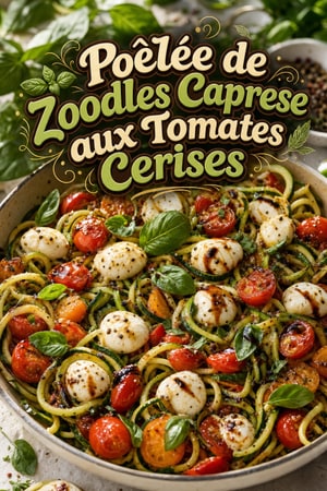 Poêlée de Zoodles Caprese aux Tomates Cerises
