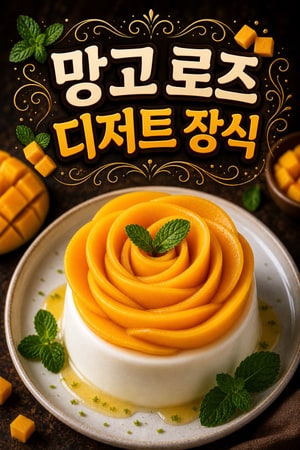 디저트의 품격이 달라지는 아름다운 망고 로즈 가니쉬 만들기
