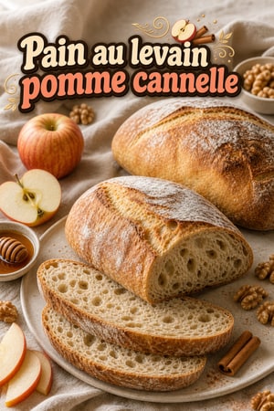 Pain au Levain Pomme et Cannelle au Miel et Noix