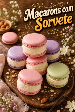 Sanduíches de Macaron com Sorvete Caseiros