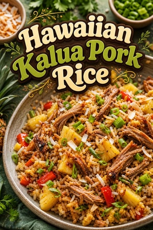 Hawaiian Kalua Pork and Pineapple Fried Rice with Coconut