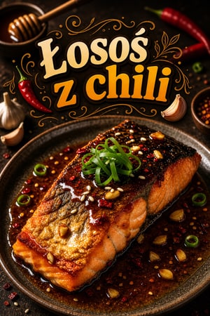 Miodowo-czosnkowy łosoś z chili i chrupiącą skórką