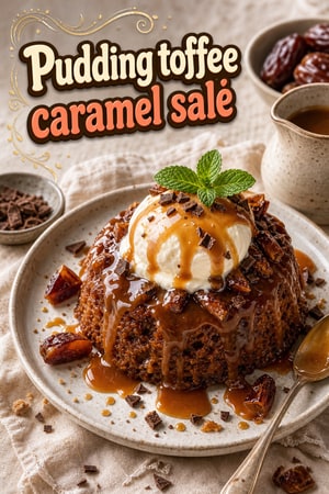 Sticky toffee pudding au caramel salé et crème onctueuse