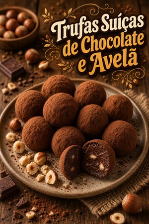 Trufas de Chocolate Suíço e Avelã: Receita Autêntica