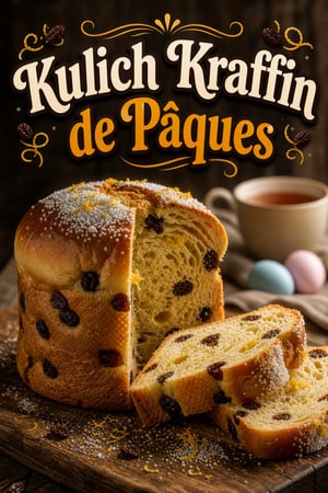 Kulich Kraffin de Pâques : brioche haute russe feuilletée