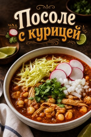 Лёгкий мексиканский суп Посоле с курицей и кукурузой