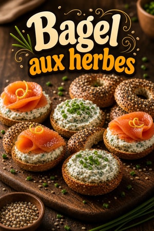 Bouchées bagel croustillantes aux herbes et everything