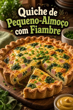 Quiche Fácil e Queijosa de Pequeno-Almoço com Fiambre