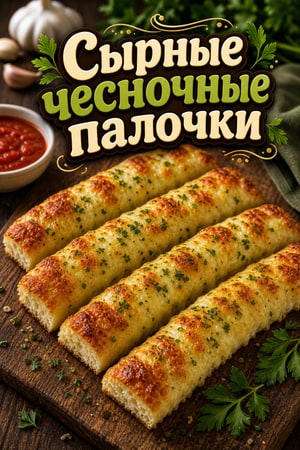 Сырные чесночные палочки из домашнего теста