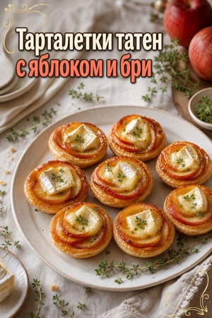 Закуска Тартен Татен с бри и яблоками