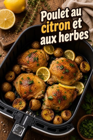 Poulet au citron et herbes à l'Air Fryer et pommes de terre