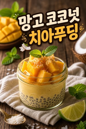 실키 망고 코코넛 치아푸딩 — 라임 향의 부드러운 열대 아침 디저트 간편한 비건 레시피 매일 추천