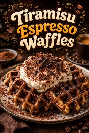 Tiramisu Espresso Waffles with Mascarpone Cream