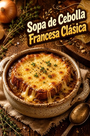 Sopa de Cebolla Francesa Clásica con Queso Gruyère