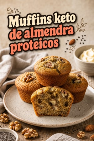 Muffins keto de harina de almendra ricos en proteína