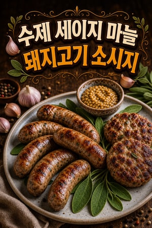 수제 세이지 마늘 돼지고기 소시지 레시피 - 깊은 풍미의 홈메이드 소시지