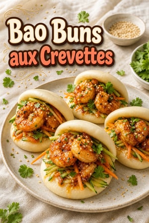 Recette de Mini Bao Buns aux Crevettes Miel et Ail