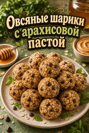 Полезные овсяные шарики с арахисовой пастой и медом