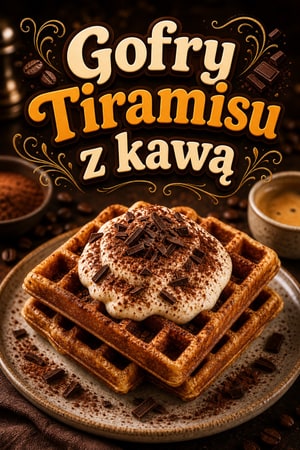 Tiramisu gofry kawowe z aksamitnym kremem mascarpone