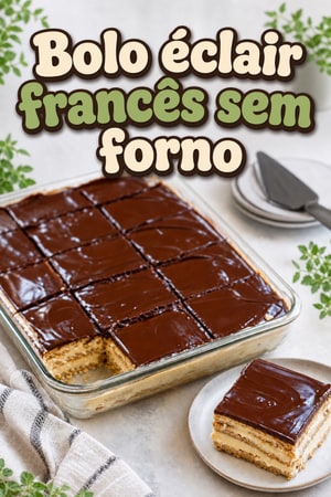 Bolo éclair francês sem forno