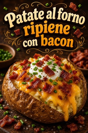 Patate al Forno Ripiene con Bacon Croccante ed Erba Cipollina