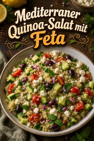 Mediterraner Quinoa-Salat mit Feta und frischen Kräutern
