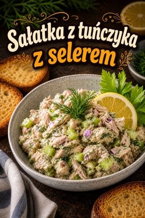 Klasyczna sałatka z tuńczyka z selerem naciowym i ziołami