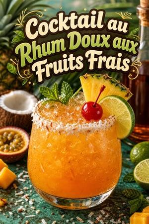 Cocktail au Rhum Doux aux Fruits Frais et Coco Twist