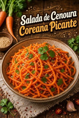 Salada de Cenoura Coreana Picante (Morkovcha) - Crocante e Intensa