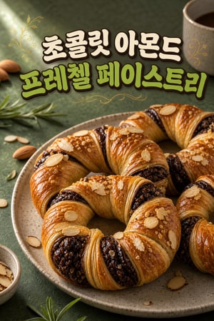 초콜릿 아몬드 프레첼 페이스트리 | 바삭한 프랑스식 디저트
