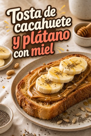 Tosta crujiente de mantequilla de cacahuete y plátano