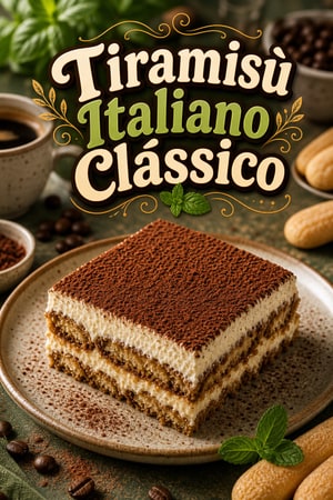 Tiramisù Italiano Autêntico com Mascarpone e Café