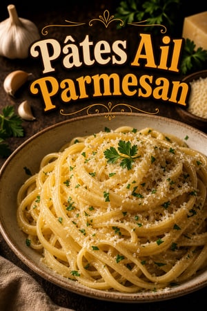 Pâtes au Beurre et à l'Ail au Parmesan : Recette Facile