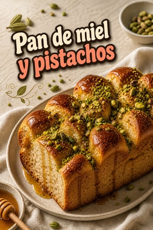 Pan de Miel y Pistachos con Cardamomo para Compartir