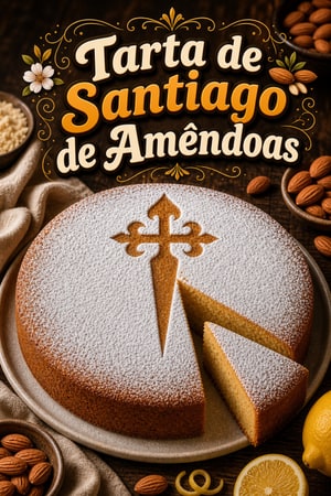 Tarta de Santiago Tradicional: O Delicioso Bolo de Amêndoa Espanhol