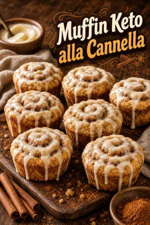 Muffin Keto Gusto Cinnamon Roll con Glassa al Formaggio