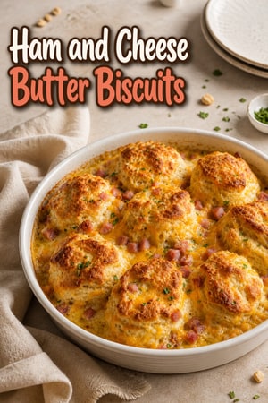 Ham and Cheese Butter Swim Biscuits