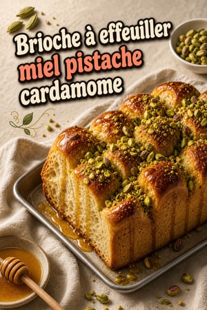 Pain Effeuillable au Miel, Pistaches et Cardamome
