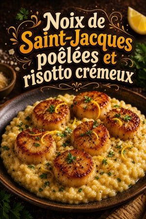 Noix de Saint-Jacques poêlées et risotto crémeux au citron