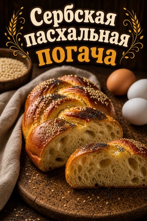 Сербская пасхальная погача — заплетённый праздничный хлеб