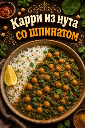 Один горшок: карри из нута со шпинатом и кокосовым рисом