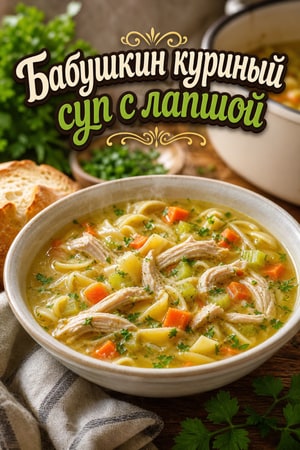 Куриный суп с лапшой и овощами по рецепту бабушки