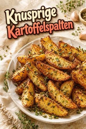 Knusprige Kartoffelspalten mit Knoblauch und Kräutern